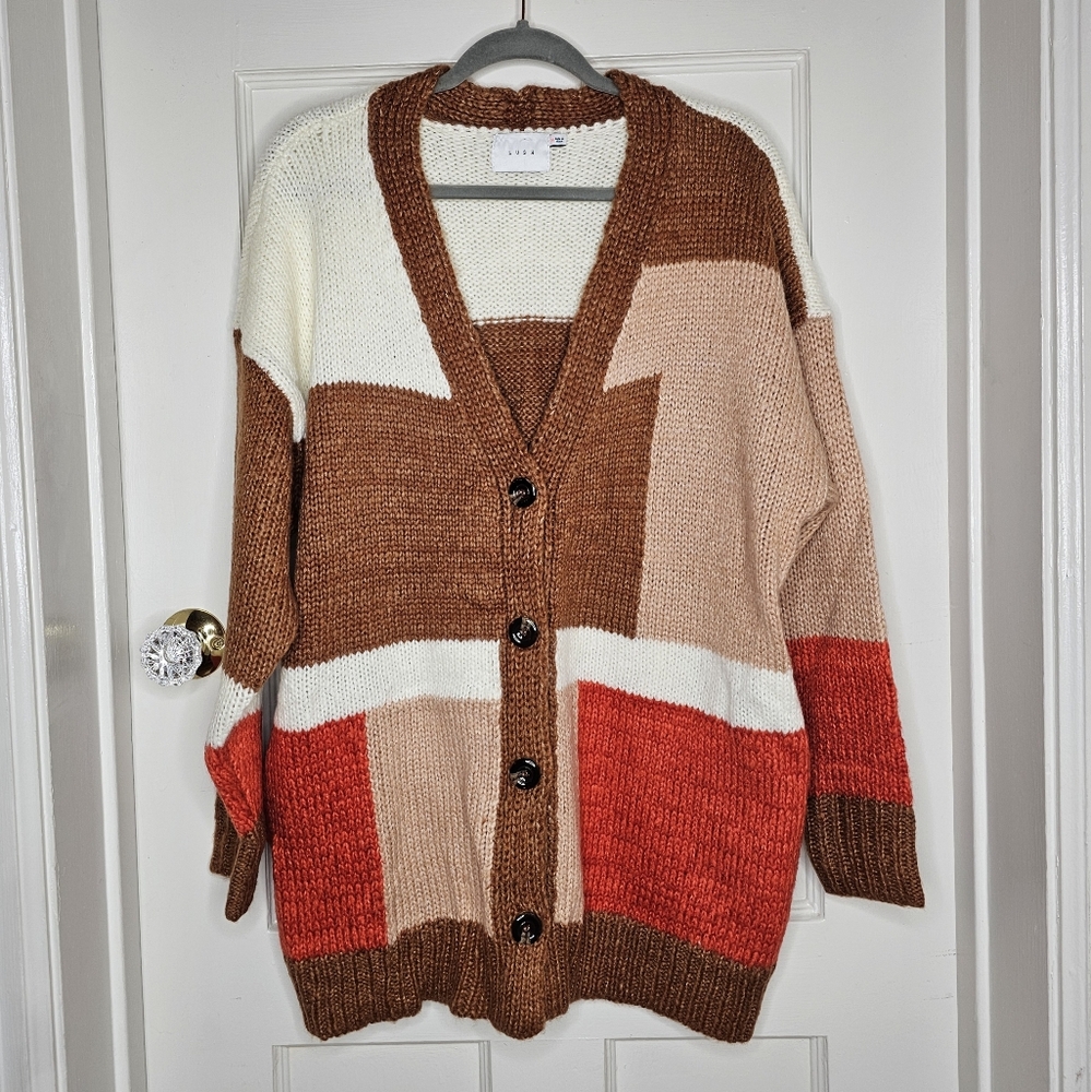 Lush Colorblock Cardigan - Picture 2 of 10